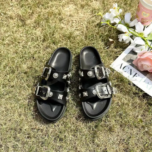 'Rosamund' Flat Open Toe Sandals - Celes Fashion